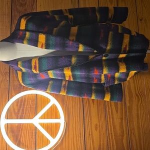 Jeans Wear Vintage Multi-color Aztec Microfleece Single-Breasted Blazer Sz Large